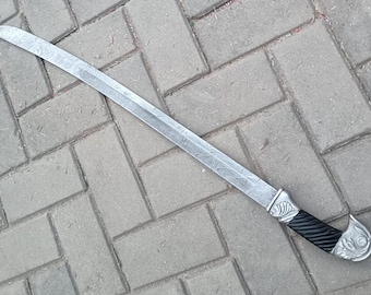 Handgjord rysk Shashka-klinga - Kosack-sabel i rostfritt stål - Shashka med handskuret handtag - Traditionellt kaukasiskt kavallerisvärd