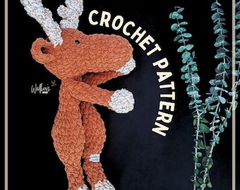 Moose Crochet Pattern: Amigurumi Forest Animal Lovey (PDF Pattern, Intermediate Level)