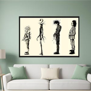 Edward Scissorhands Canvas Art: Tim Burton Movie Poster, Tim Burton Movie Poster Home Decor, Tim Burton Movie Poster Wall Art Canvas