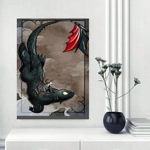 Poster di Dragon Trainer, Wall Art di Dragon Trainer, Poster di Sdentato, Poster vintage di Sdentato