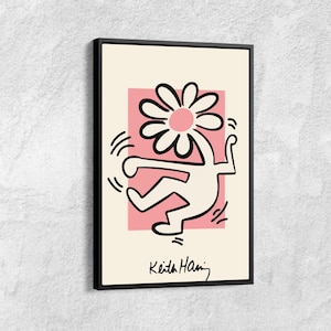Keith Haring Pop Art Canvas: Framed Abstract Home Decor