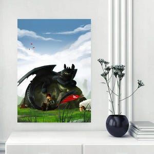 Toothless Vintage Poster: How to Train Your Dragon Wall Art
