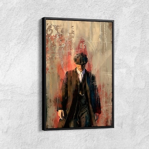 Vintage Mafia Portrait Canvas: 1920s Gangster Boss Art - Man Cave Decor
