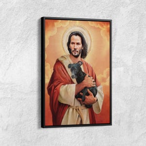 Saint Keanu Reeves Canvas Poster: Funny Wall Art