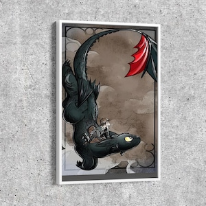 Vintage How to Train Your Dragon Poster: Toothless Wall Art