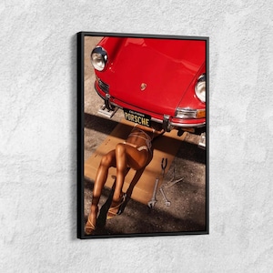Vintage Porsche Poster, Vintage Porsche Print, Porsche Wall Art, Vintage Car Poster, Old Porsche Poster, Classic Car Wall Art, Porsche 911