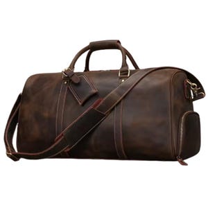 Handcrafted Vintage Leather Handbag, Unisex Bag, Business Tote Bag, Carry on luggage, Travel Bag, Retro Style Duffel Bag, Gift for him/her