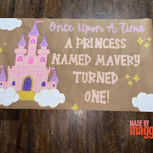 Girls first birthday banner | custom hand painted banner
