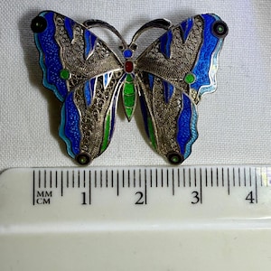 Vintage Topázio Portuguese Sterling Silver 925 & Enamel Brooch – Handcrafted Filigree Design (1930s–1940s)