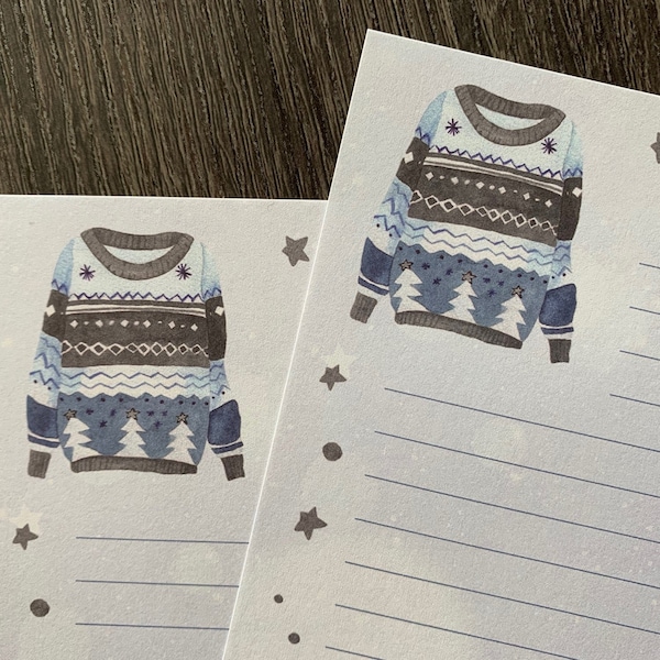 Letter writing sheets - Ugly Sweater