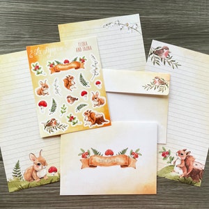 Juego de papelería de doble cara - Flora y fauna