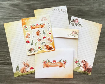 Double-sided Stationery Set - Flora and Fauna