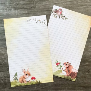 Double-sided letter writing sheets - Flora and Fauna