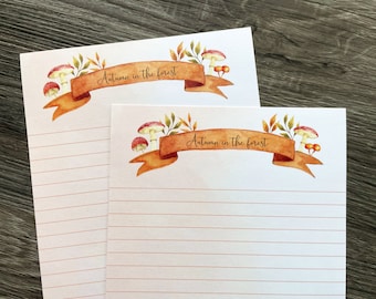 Letter writing sheets - Autumn in the Forest