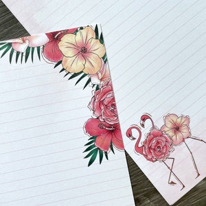 Letter writing sheets - Flamingo Fleur