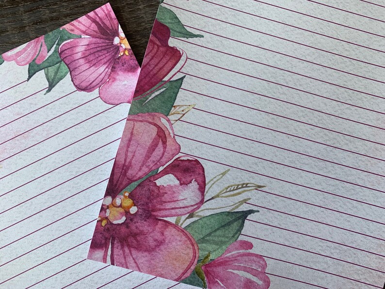 Fleurs Aquarelle Letter writing sheets