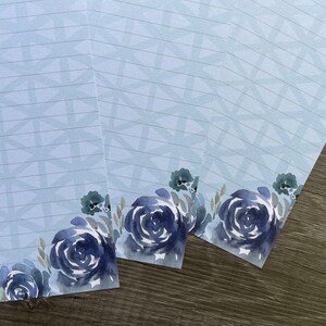 Letter writing sheets Navy Blooms image 3