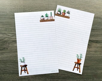 Double-sided letter writing sheets - Potted