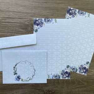 Letter writing sheets Navy Blooms image 6