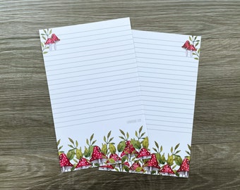 Double-sided letter writing sheets - Toadstool