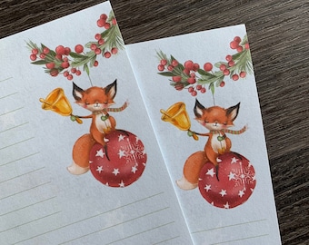 Letter writing sheets - Fa La La La Fox