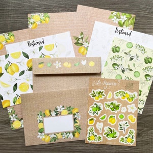 Kit de papelaria frente e verso - Citron Limette