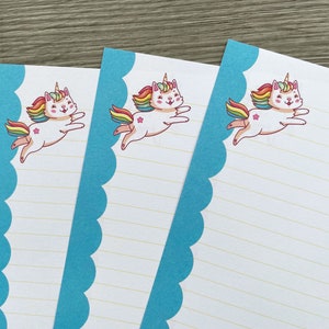 Hojas para escribir cartas de doble cara - Caticorn