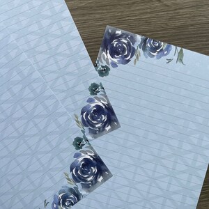Letter writing sheets Navy Blooms image 4