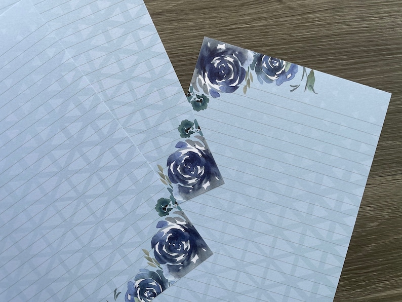 Letter writing sheets Navy Blooms image 4