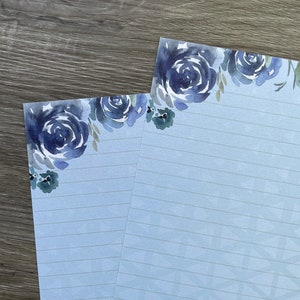 Letter writing sheets Navy Blooms image 1