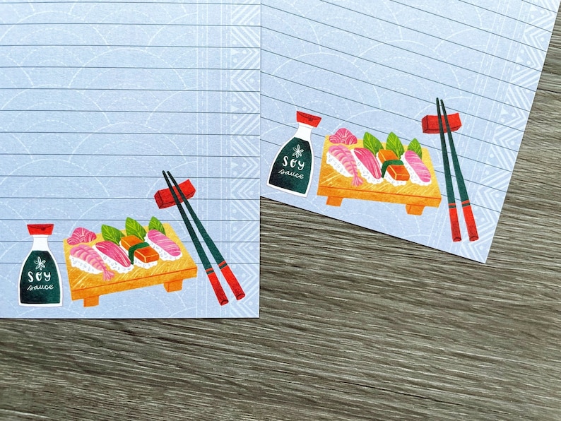 Letter writing sheets Sushi Night image 1