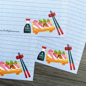 Letter writing sheets Sushi Night image 4