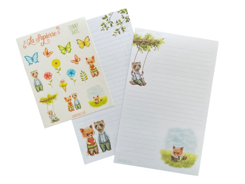 Double-sided letter writing sheets Sunny Days yes