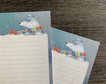 Letter writing sheets - Beary Chilly