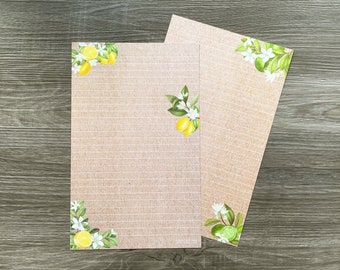 Double-sided letter writing sheets - Citron Limette
