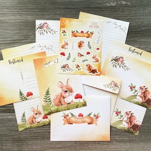 Kit de papelaria frente e verso - Flora e Fauna