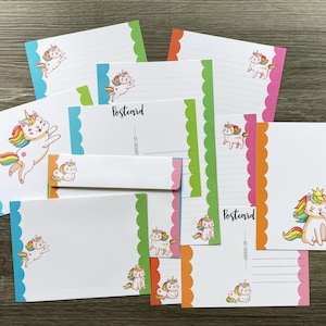 Kit de papelaria frente e verso - Caticórnio