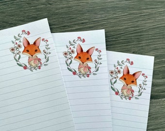 Letter writing sheets - Francine the Fox
