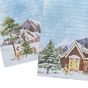 Feuilles à lettres recto-verso - Jour de neige