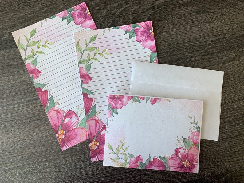 Fleurs Aquarelle Letter writing sheets