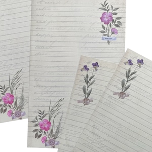 Doppelseitig bedruckte Buchstabenschreibbögen - Florale Erinnerungen