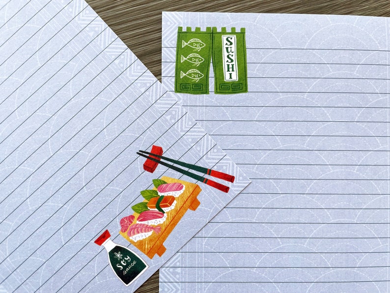 Letter writing sheets Sushi Night image 5