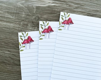Double-sided letter writing sheets - Toadstool