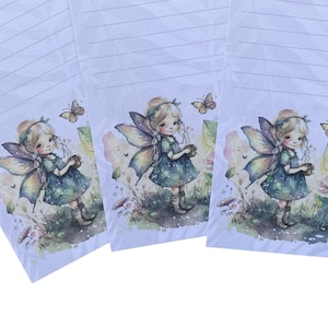 Hojas para escribir cartas a doble cara - Hadas del Jardín