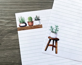 Double-sided letter writing sheets - Potted
