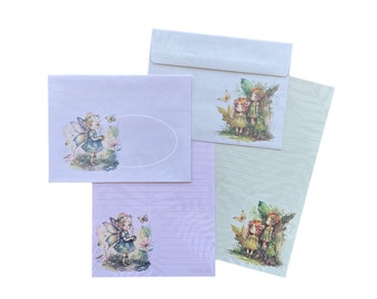 Doppelseitiges Briefpapier-Set – Gartenfeen