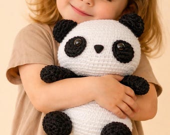Crochet Panda Pattern PDF, Amigurumi Panda Plush Tutorial, Digital Download, Beginner Friendly Stuffed Animal