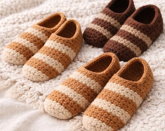 Crochet Slipper Pattern PDF – Cozy Adjustable Slippers – Christmas Gift Crochet