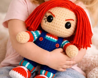 Chucky Amigurumi Plush PDF Tutorial, Overalls Character Toy