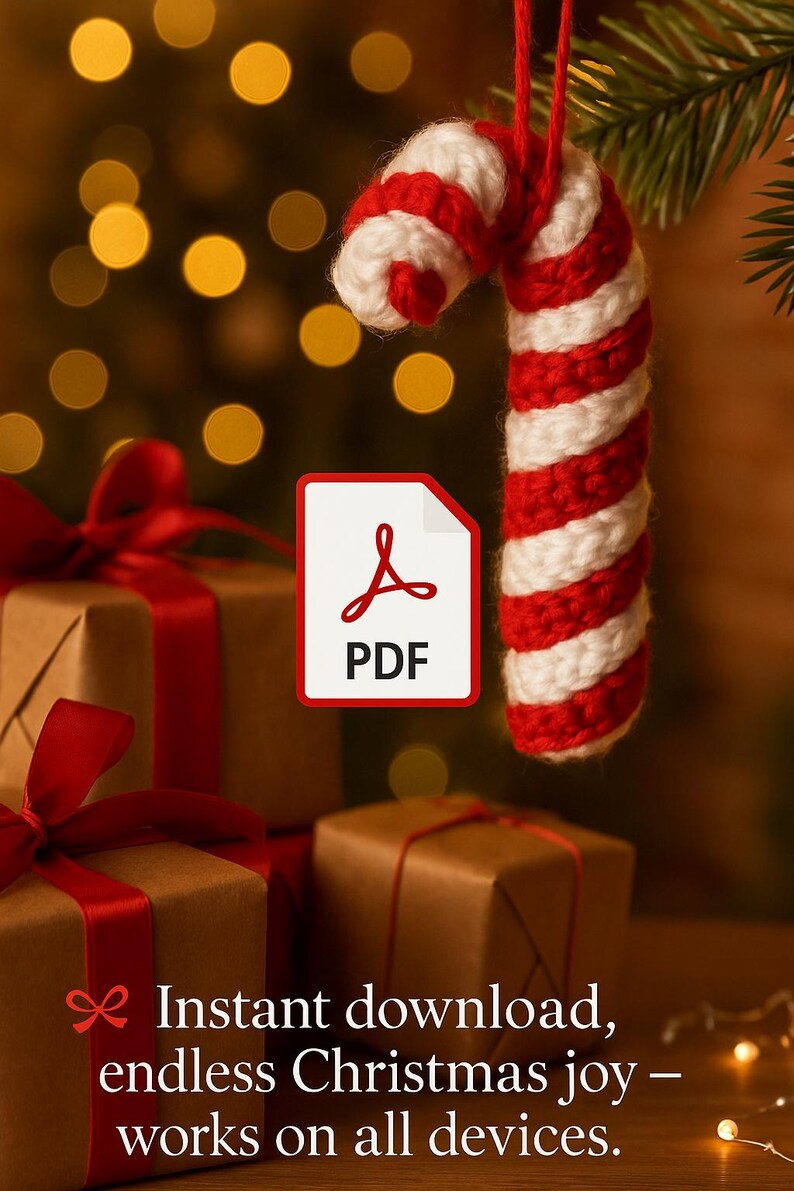 Crochet Candy Cane Ornament Pattern | Beginner Christmas DIY (PDF) - Etsy